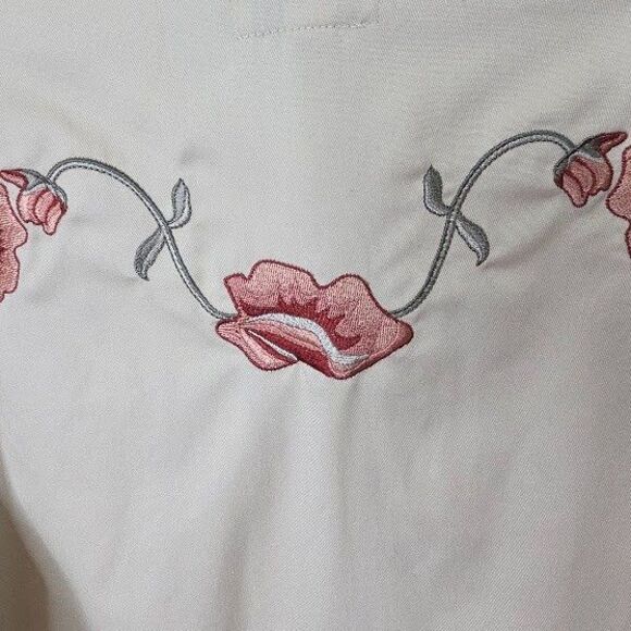 Panhandle Cowgirl Rodeo Retro Pearl Snap Long Sleeves Floral Embroidered X Large - Picture 6 of 13